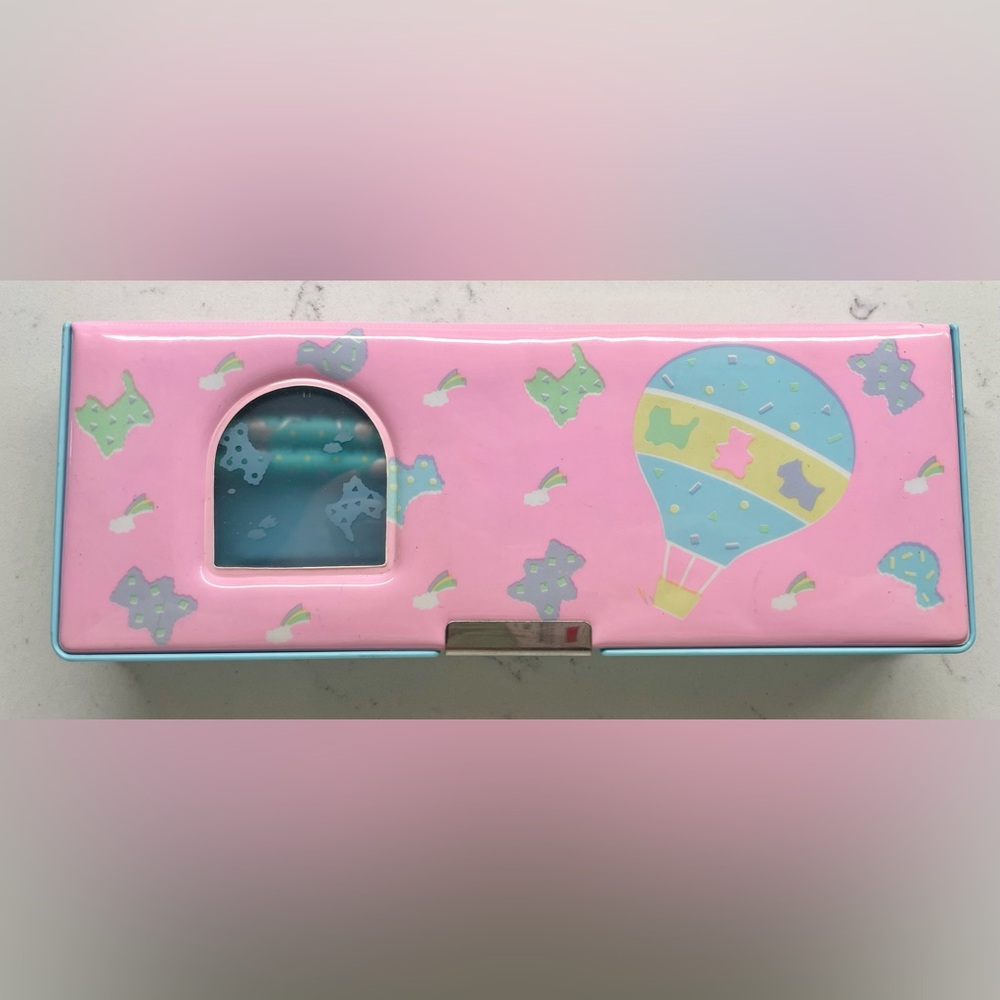 1989 Vintage Sanrio Bear Balloon Double Sided Complete Pencil case